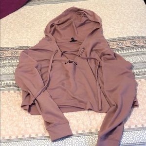 Express crop top hooded sweatshirt